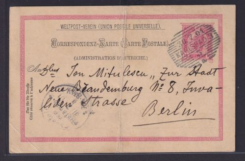 Österreich Ganzsache Kaiserreich Karlsbad Böhmen Tschechien Berlin 1901