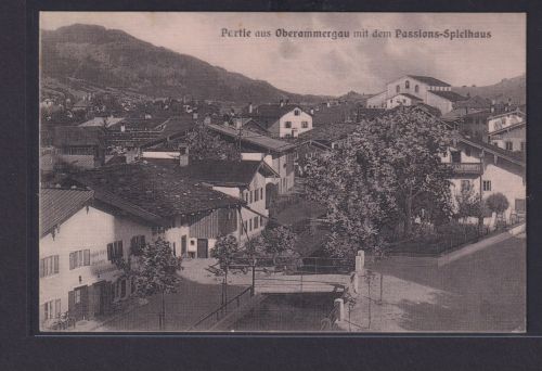 Ansichtskarte Oberammergau Bayern Passions Spielhaus nach Pullach