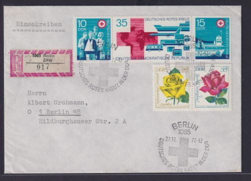 DDR Zusammendruck Rotes Kreuz R Brief Berlin ZAW Sonderstempel nit häufig