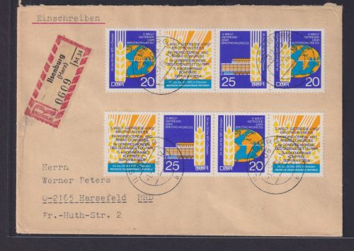 DDR Zusammendruck R Brief Ilsenburg nach Harsefeld Getreide Brot Kongress