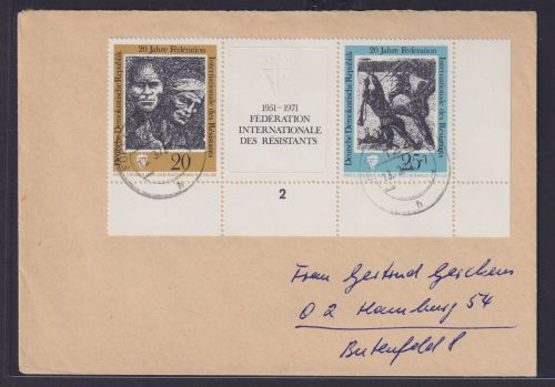 DDR Brief Bogenecke Zusammendruck Widerstandskämpfer W Zd 251 Fürstenwalde nach