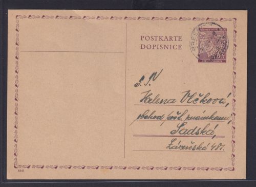 Besetzung Böhmen & Mähren Ganzsache P 9 02 ab Breznice 19.7.1941