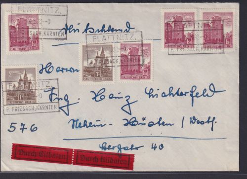 Bahnpost Österreich Eilboten Brief Bauwerke R 3 Flattnitz Post Friesach Kärnten