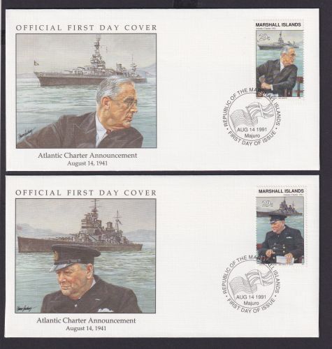 Schiffe Marshall Inseln Majuro Atoll Pazifischer Ozean 2 Briefe Atlantic Charter