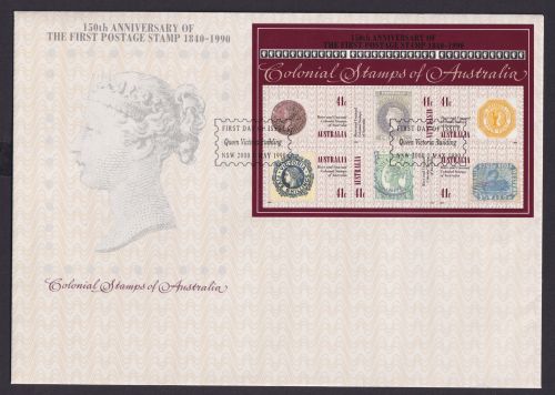 Australien Brief Block Queen Victoria Die erste Briefmarke 150 Jahre