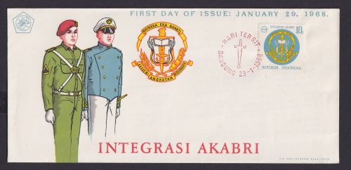Indonesien Brief 598 Militär Akademie Krieg Militaria FDC Bandung 29.1.1968