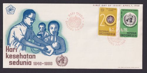Indonesien Brief WHO Weltgesundheitsorganisation 603-604 Bandung FDC 7.4.1968