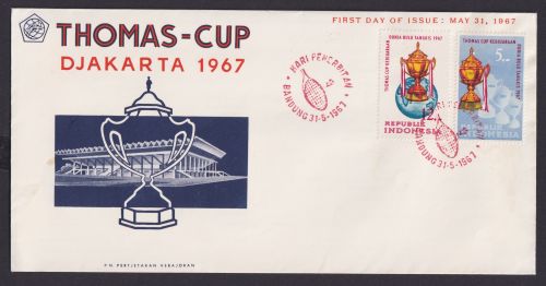 Indonesien Brief Sport Badminthon Weltmeisterschaft Djakarta FDC vom 31.5.1967