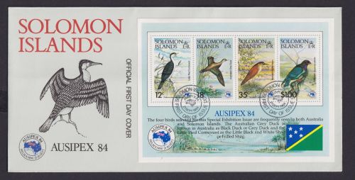 Salomon Inseln Block 15 Tiere Vögel Block und Satz je auf Brief Briefmarken