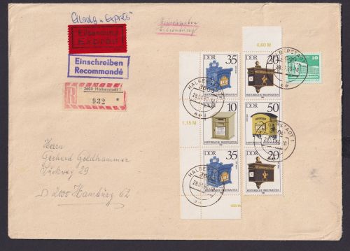 DDR Eilboten R Brief Bogenecke Eckrand Zusammendruck Historische Briefkästen