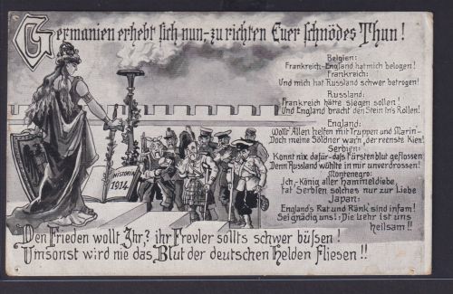 Ansichtskarte Spruchkarte Germanien erhebt sich nun... nach marktbreit Bayern