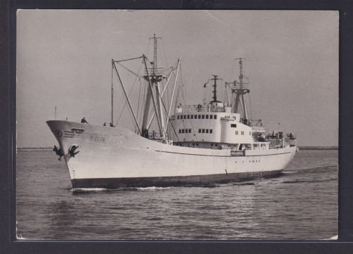 Ansichtskarte Schiff Schifffahrt Seefahrt Marine Wolin Zug Auto Passagier Fähre