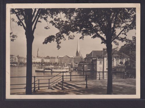 Ansichtskarte Hamburg Binnenalster Schiffe nach Niedercunnersdorf Sachsen