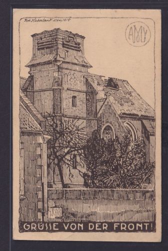 Ansichtskarte Bleistiftzeichnung Künstlerkarte Sign. Rob Haberland März 1915