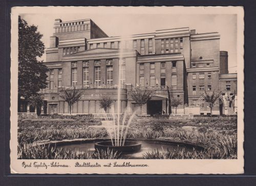 Ansichtskarte Teplitz Schönau Teplice Sudetenland Böhmen Tschechien Stadttheater