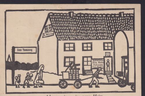 Ansichtskarte Hinweiskarte zum Wohnungswechsel Schwester Elis.Reitz Hebamme