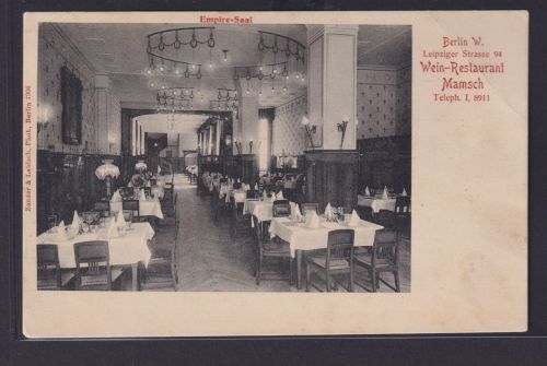 Ansichtskarte Berlin Wein Restaurant Mamsch Empire Saal Gastronomie