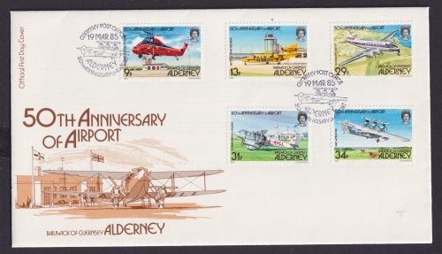Großbritannien Guernsey Alderney 18-34 Flughafen Flugzeuge Flugpost Queen