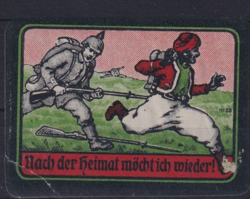 Militaria Seltene Künstler Vignette Nach der Heimat möcht ich wieder Soldaten Krieg