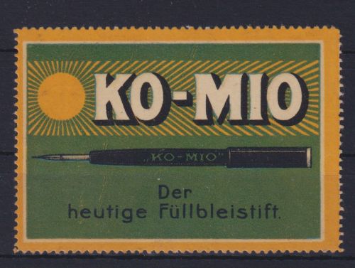 Selt. Art Deco Reklame Vignette KO-MOI der heutige Füllbleistift Schreibgeräte