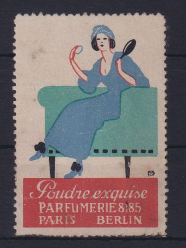 Jugendstil Künstler Reklame Vignette Pafümerie Paris Frankreich um 1895