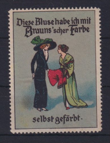 Jugendstil Künstler Reklame Vignette Mode Farben um 1915 Cinderella Briefmarke