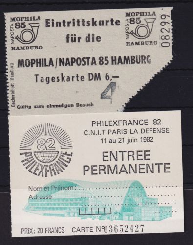 Philatelie Briefmarkenausstellung Tickets Eintrittskarten Philexfranc Paris