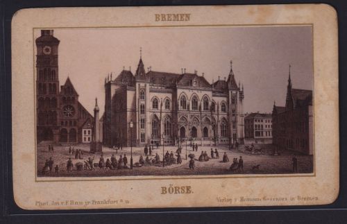 Bremen altes Foto mit Goldinschrift Börse Verlag Hermann Gesenius Abmg.