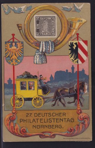 Deutsches Reich Privatganzsache PP 52 Nürnberg 27 Deutscher Philatelistentag