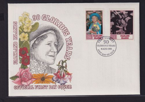 Falklandinseln attr. Brief 90. Geburtstag Queen Elisabeth FDC 4.8.1990