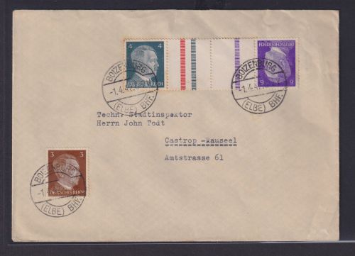 Bahnpost Briefmarken Deutsches Reich WHW Zusammendruck Kehrdruck Hindenburg