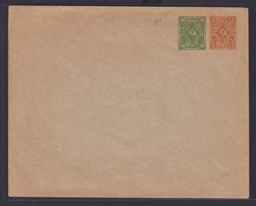 Deutsches Reich Privatganzsache zwei Wertstempel Posthorn