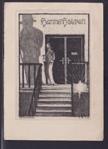 Antiquitäten Kunst Radierung signiert W. Sauer Wien Österreich Hanns Heeren