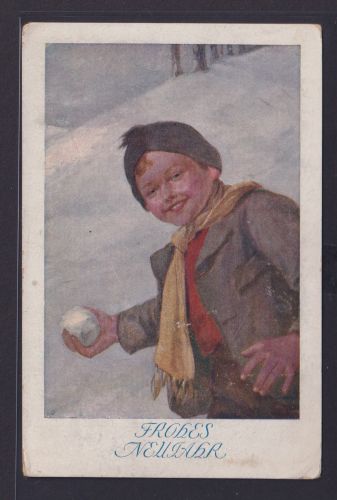 Ansichtskarte Deutsch Österreich Vignette Künstlerkarte Neujahrsgruß n. Wien