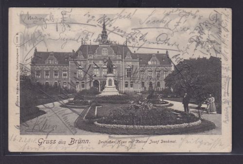 Ansichtskarte Österreich Deutsche Böhmen Künstler Vignette Brünn Deutsches Haus