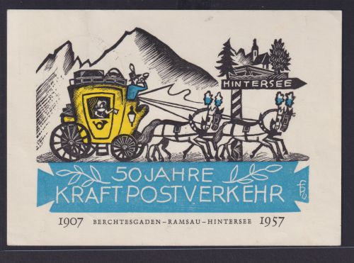 Ansichtskarte Berchtesgaden 50 Jahre Kraftpostverkehr Berchdesgaden Ramsau
