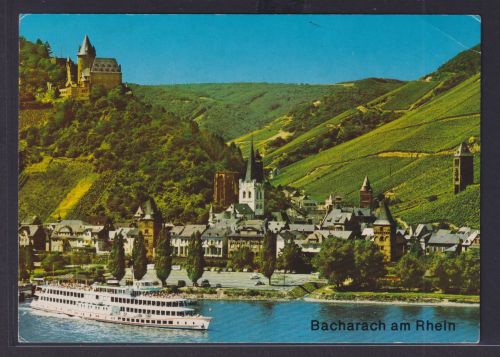 Ansichtskarte Schifffahrt MS Wappen von Mainz Rhein Bacharach