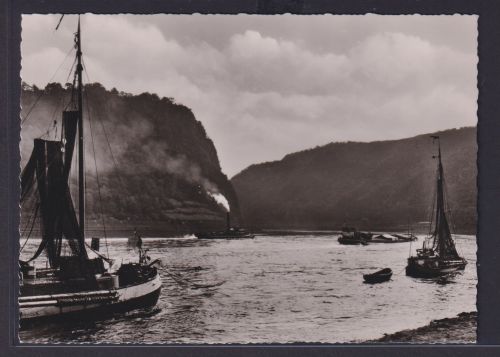 Ansichtskarte Schiffe Schifffahrt Dampfer Segelboot Rhein Loreley