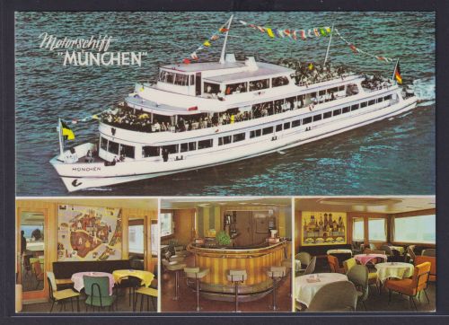 Ansichtskarte Schiffe Schifffahrt Motorschiff München Schiffsansicht innen außen