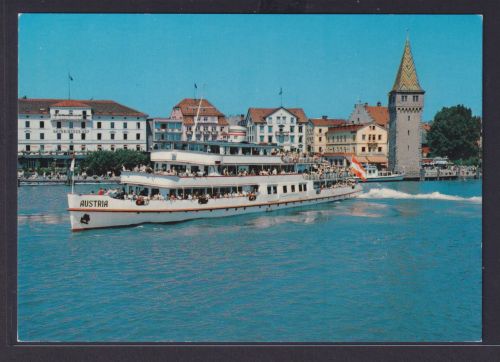 Ansichtskarte Schiffe Schifffahrt Lindau Hafen MS Austria