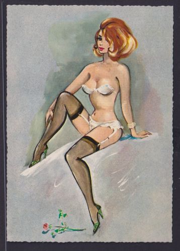 Ansichtskarte Erotik Akt Frauen Künstlerkarte