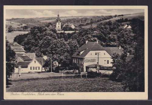 Ansichtskarte Bahnpost Zug 863 Leipzig Eisenach Stedten Bischleben Gasthaus