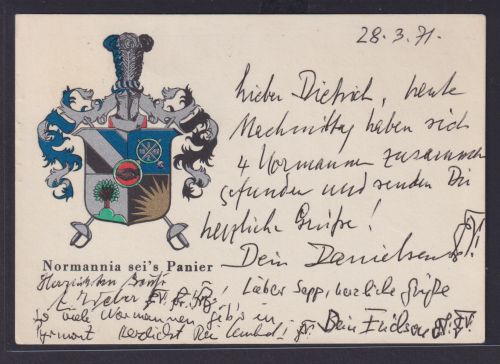Ansichtskarte Studentika Hannover n. Berlin Normannia seis Panier