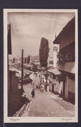 Ansichtskarte Sarajevo Bosnien Herzegowina Jugoslawien Strasse Häuser