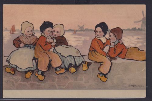 Ansichtskarte Künstlerkarte Sign. Ethel Parkinson Kinder Meer Vertraut