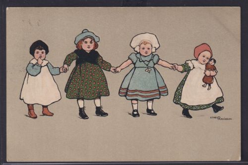 Ansichtskarte Künstlerkarte Sign. Ethel Parkinson Kinder Mädchen Spiel Tanz ab