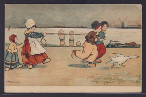 Ansichtskarte Künstlerkarte Sign. Ethel Parkinson Kinder Spiel Meer ab