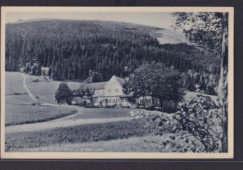 Ansichtskarte Bad Flinsberg Niederschlesien Polen Brandhöhbaude Schutzhaus Bes.