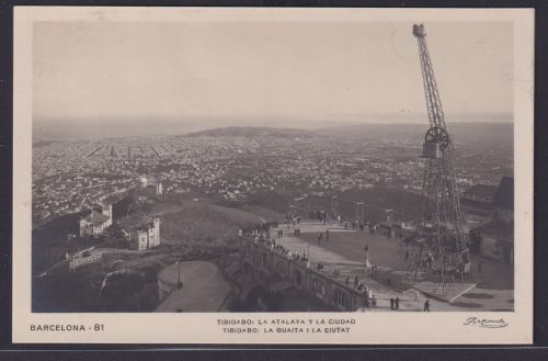 Ansichtskarte Barcelona Spanien Tibidabo Berg Totalansicht