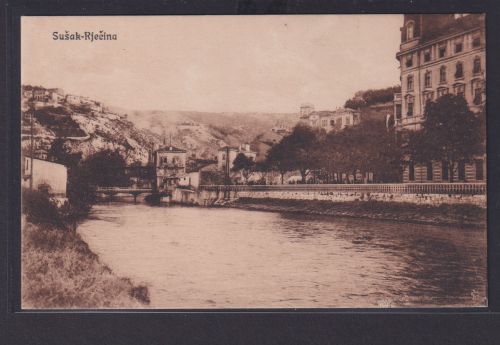 Ansichtskarte Susac Kroatien Rjecina Fluss Brücke Jugoslawien